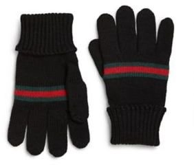 Gucci Toddler's & Kid's Knit Wool Signature Web Gloves