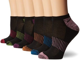 Steve Madden Legwear Women's Low Cut Solid Heel Toe 6-Pack Socks