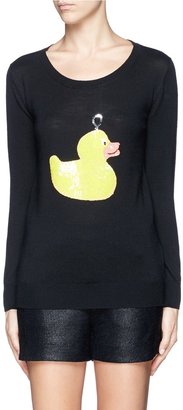 'Hook-a-duck' merino wool sequin sweater