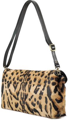 Fontanelli Calfhair Leopard Print Shoulder Bag
