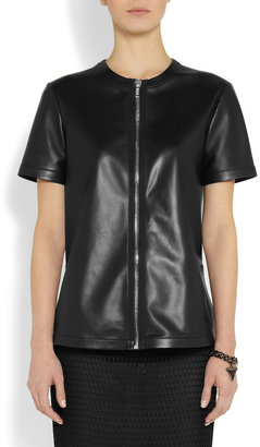Givenchy Top with front zip in black leather