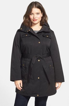 Ellen Tracy Techno Trench Raincoat (Plus Size) (Online Nordstrom Exclusive)