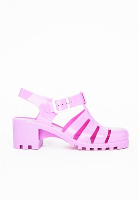 Missguided Bettie Lilac Jelly Heeled Sandals