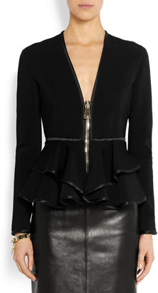 Givenchy Ruffled peplum jacket in black stretch-scuba jersey