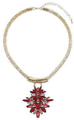 Miss Selfridge Pink stone cluster necklace