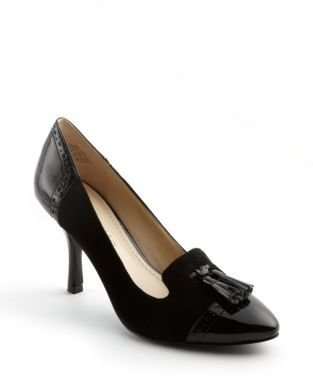 Anne Klein Brittany Suede & Patent Leather Oxford Pumps