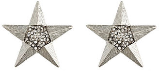 Blu Bijoux Silver Star Crystal Earrings