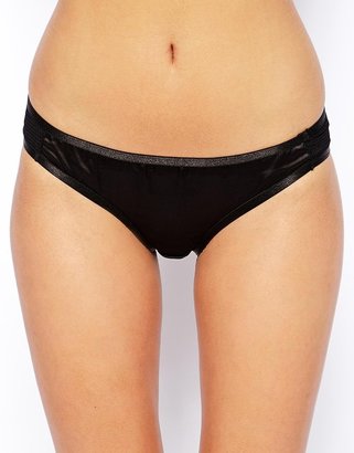 ASOS Satin And Fishnet Cut Out Side Brief