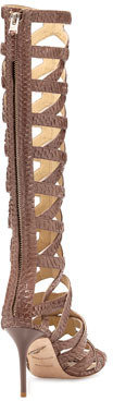 Brian Atwood Ethanna Snakeskin Cage Boot