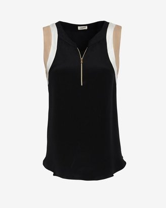 L'Agence Sleeveless Zip-Front Blouse