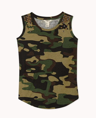 Forever 21 girls Studded Camo Muscle Tee