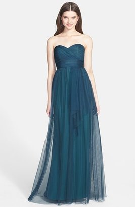 Amsale Draped Tulle Gown