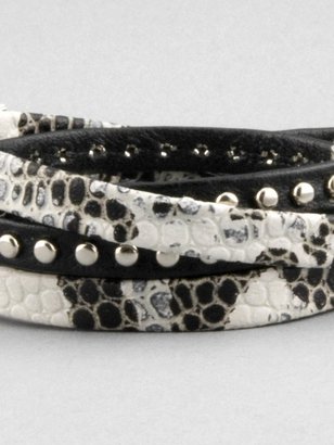 Alexandra Beth Designs Snakeskin Leather Wrap Bracelet