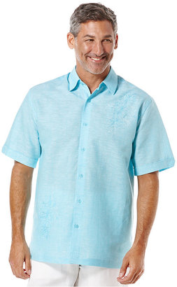 Cubavera Floral Embroidered Linen-Blend Shirt