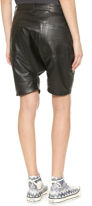 R 13 Leather Harem Shorts