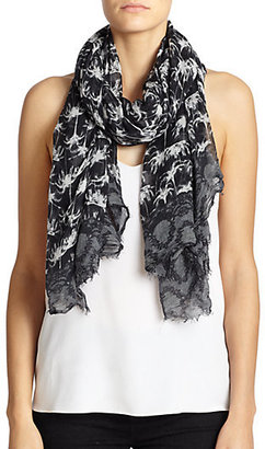 Yigal Azrouel Lace Border Modal & Cashmere Scarf