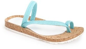 OTZ 'Diana' Stonewashed Linen Toe Strap Comfort Sandal (Women)