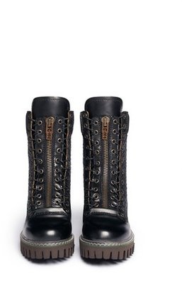 Nobrand 'Tina' pebbled leather combat boots