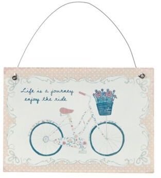 Sass & Belle White 'Life is a journey' bicycle sign