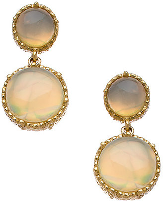 Blu Bijoux Gold and Cream Crystal Double Drop Earrings