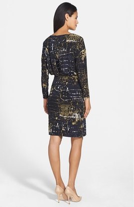 Adrianna Papell Print Jersey Blouson Dress