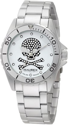 Haurex Italy Women's Ink Aluminum Crystal Skeleton Bracelet Watch White 7K374DWS