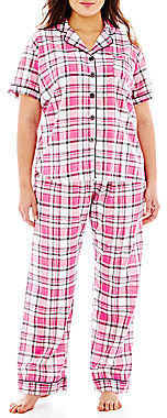JCPenney Insomniax Short-Sleeve Shirt and Pants Pajama Set - Plus