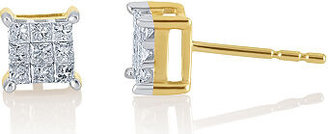 Fine Jewelry 1/2 CT. T.W. Princess Mined Diamond 10K Stud Earrings