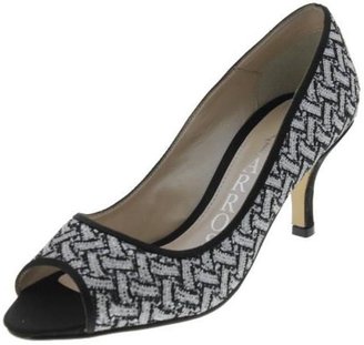 Caparros NEW Silver Glitter Open-Toe Heels Pumps Shoes 8.5 Medium (B,M) BHFO