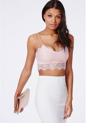 Missguided Neilina Baby Pink Lace Bralet