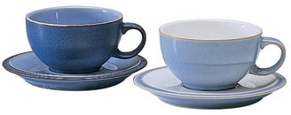 Denby Blue jetty tea saucer white