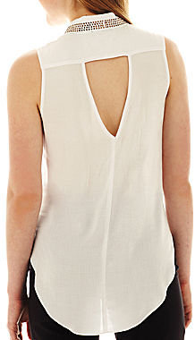 JCPenney BY AND BY by & by Embellished-Collar Blouse