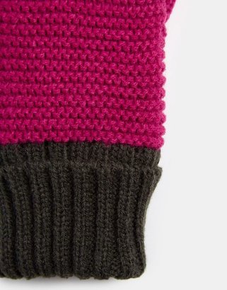 Pieces Chunky Knit Mittens with Ribbed Cuff