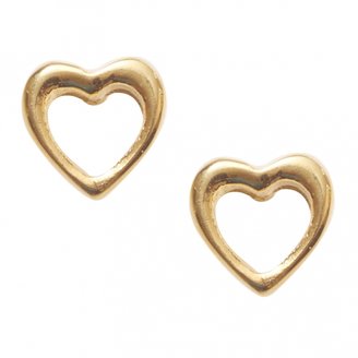 Oliver Bonas Nimali Gold Plated Heart Stud Earrings