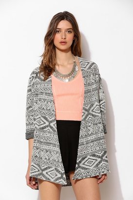 Urban Outfitters Ecote Geo-Print Open-Front Cardigan