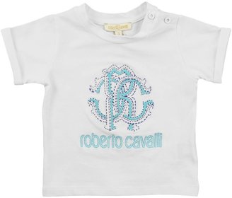Roberto Cavalli Baby Boys White Embroidered Logo Top