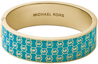 Michael Kors Monogram Hinge Bangle, Turquoise/Golden