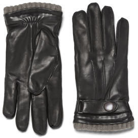 Knutsford Men's Cashmere Lined Deerskin Leather Gloves Black