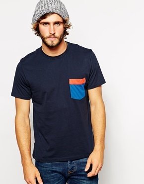 Paul Smith T-Shirt with Contrast Pocket - Blue