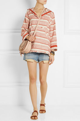 Thakoon striped woven cotton-blend hooded top