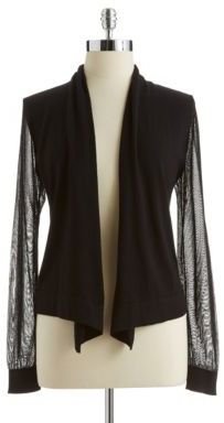Vince Camuto Open Front Cardigan with Sheer Long Sleeves