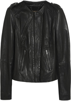 Muu Baa Muubaa Zaire jersey-paneled leather biker jacket