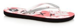 Roxy Pink floral flip flops
