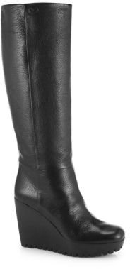 Gucci Marion Knee-High Leather Wedge Boots