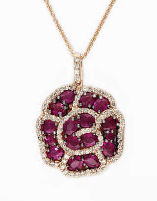 EFFY COLLECTION Ruby Necklace with Diamonds in 14 Kt. Rose Gold Ruby Necklace with Diamonds