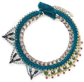 JOOMI LIM Cotton braid crystal necklace