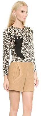 Carven Printed Leopard Sweater