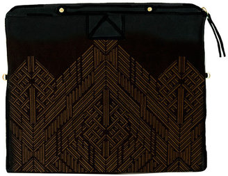 Cynthia Vincent Banker's Etched Suede Clutch