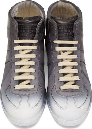 Maison Margiela Grey & Black Ombré Mid-Top Sneakers