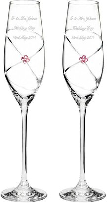Swarovski Personalised Infinity Diamante Champagne Flutes with Elements